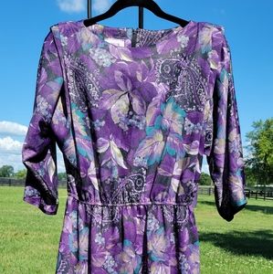 California Looks 80s Floral Dress